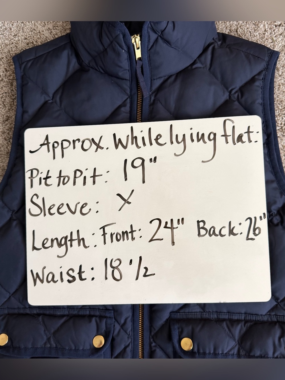 J. Crew Excursion Diamond Quilted Gold Hardware Vest Size Small - Picture 7 of 7